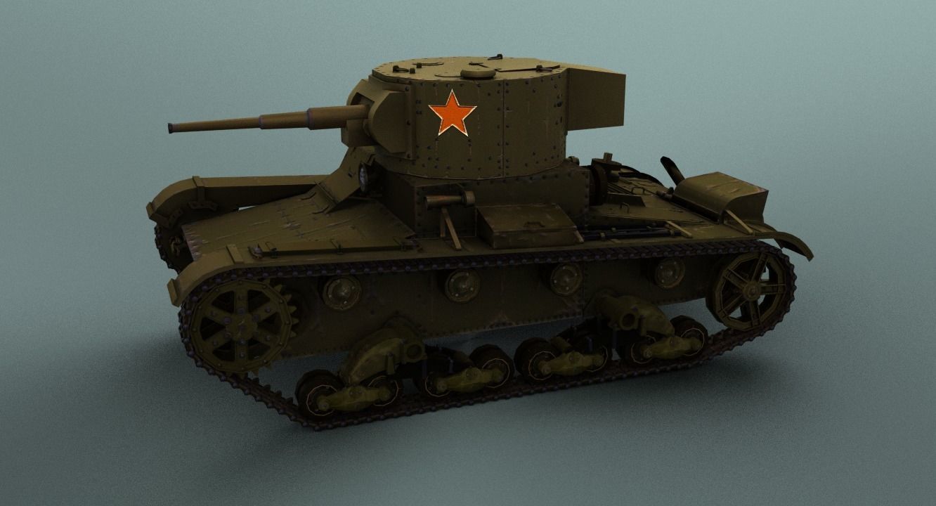 T26 tank with textures 3D model_7