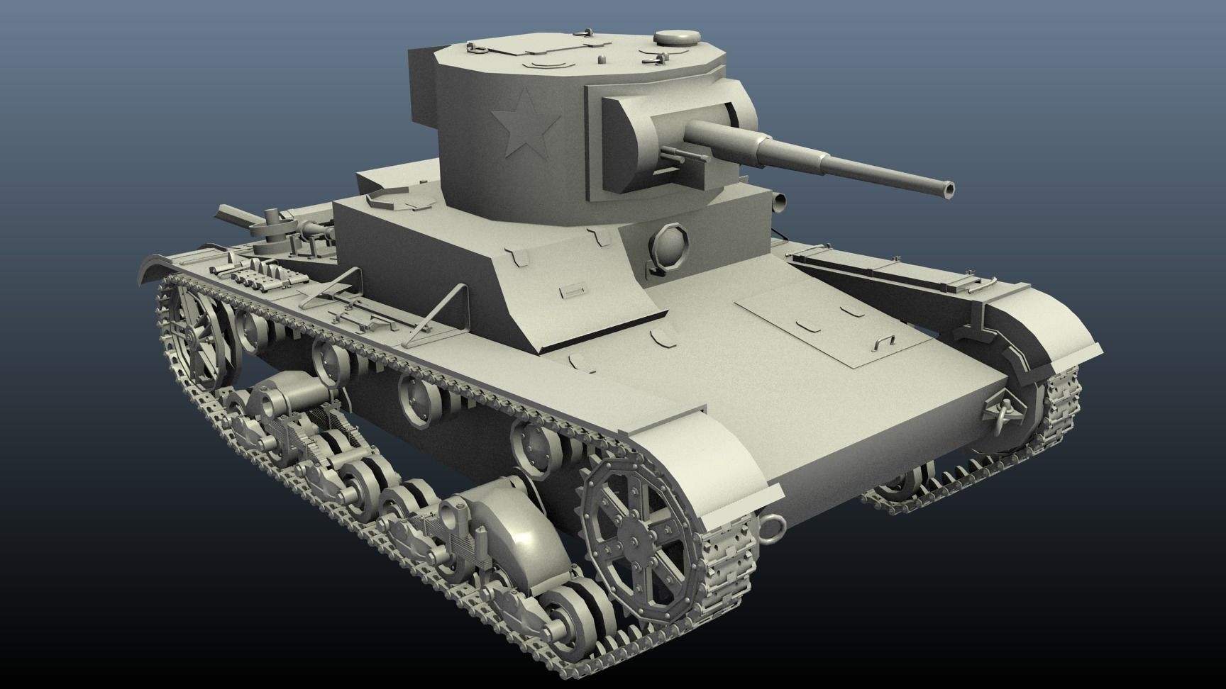 T26 tank with textures 3D model_22