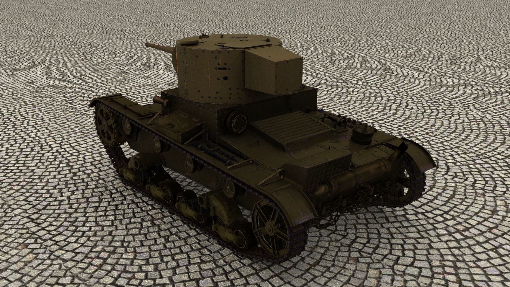 T26 tank with textures 3D model_3