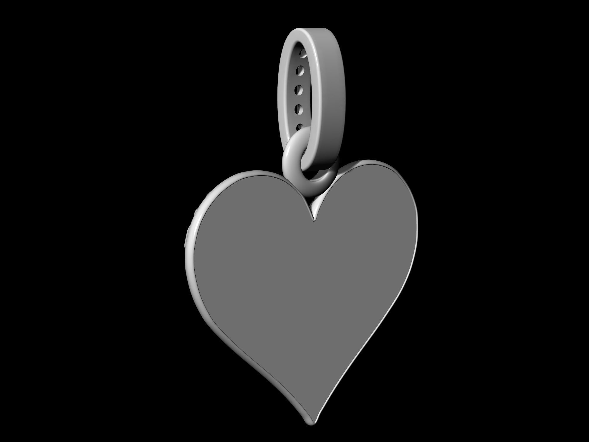 Textured Heart Pendant 3D print model_16
