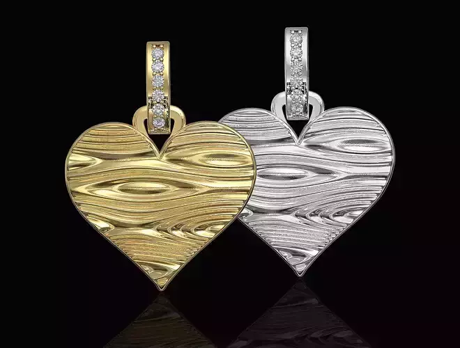 Textured Heart Pendant 3D print model