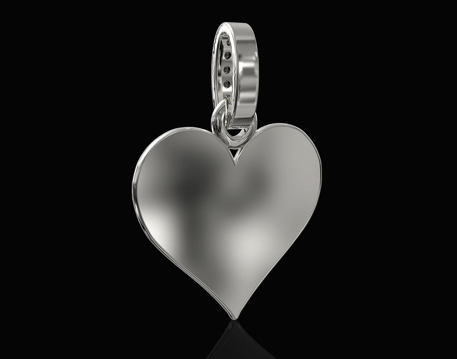 Textured Heart Pendant 3D print model_6