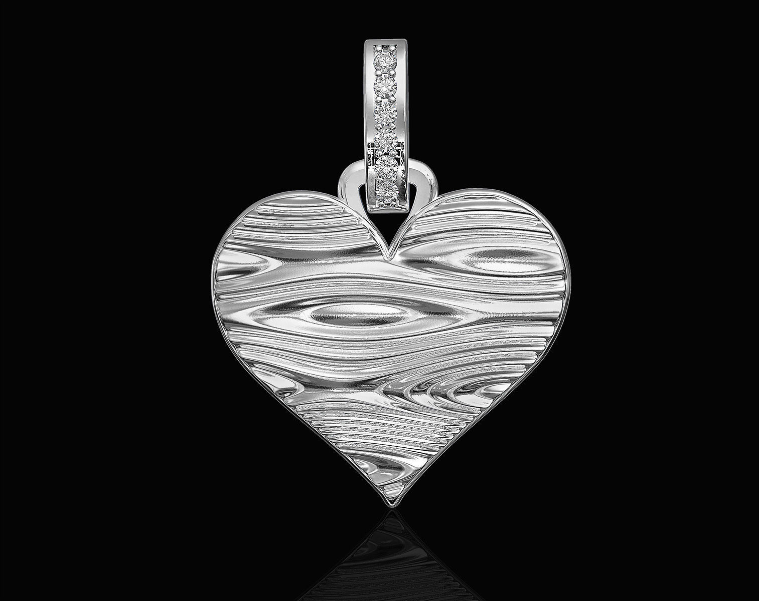 Textured Heart Pendant 3D print model_2