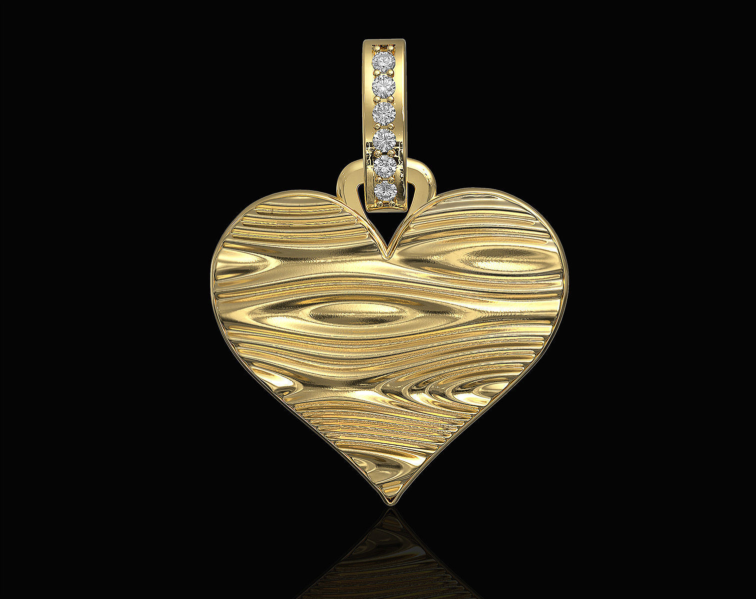 Textured Heart Pendant 3D print model_1