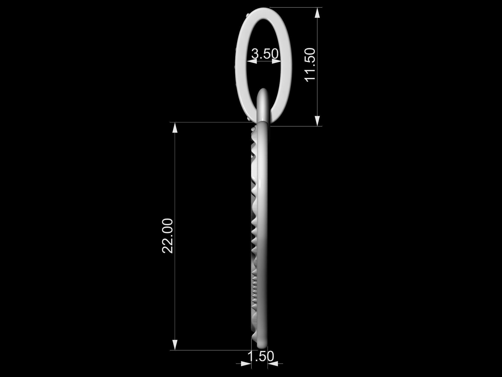 Textured Heart Pendant 3D print model_18