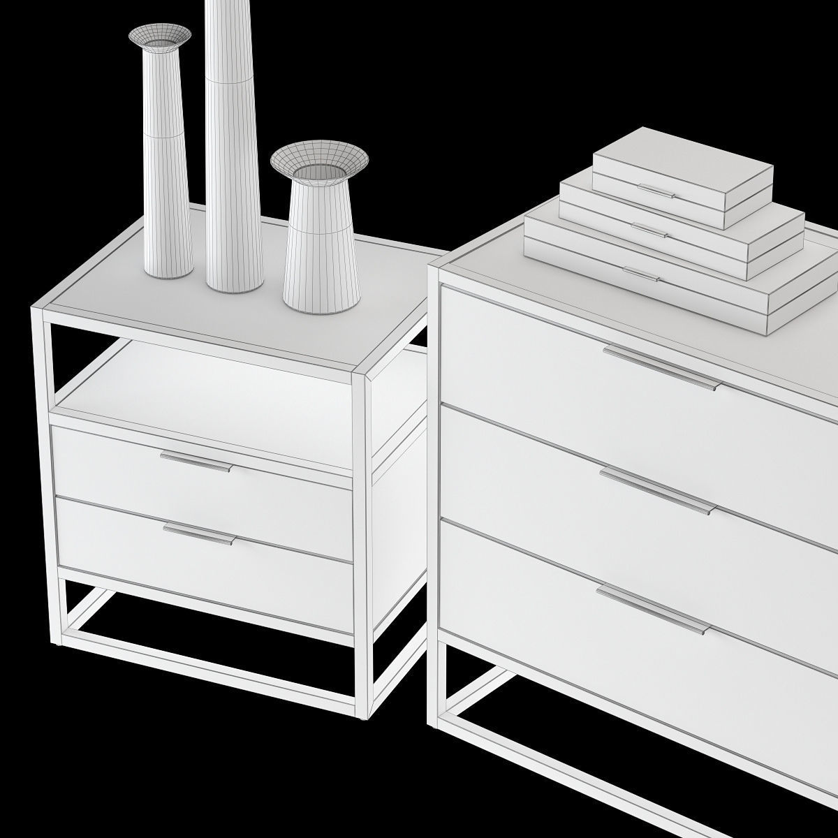 Crate and Barrel Oxford Bedroom set 3D model CGTrader