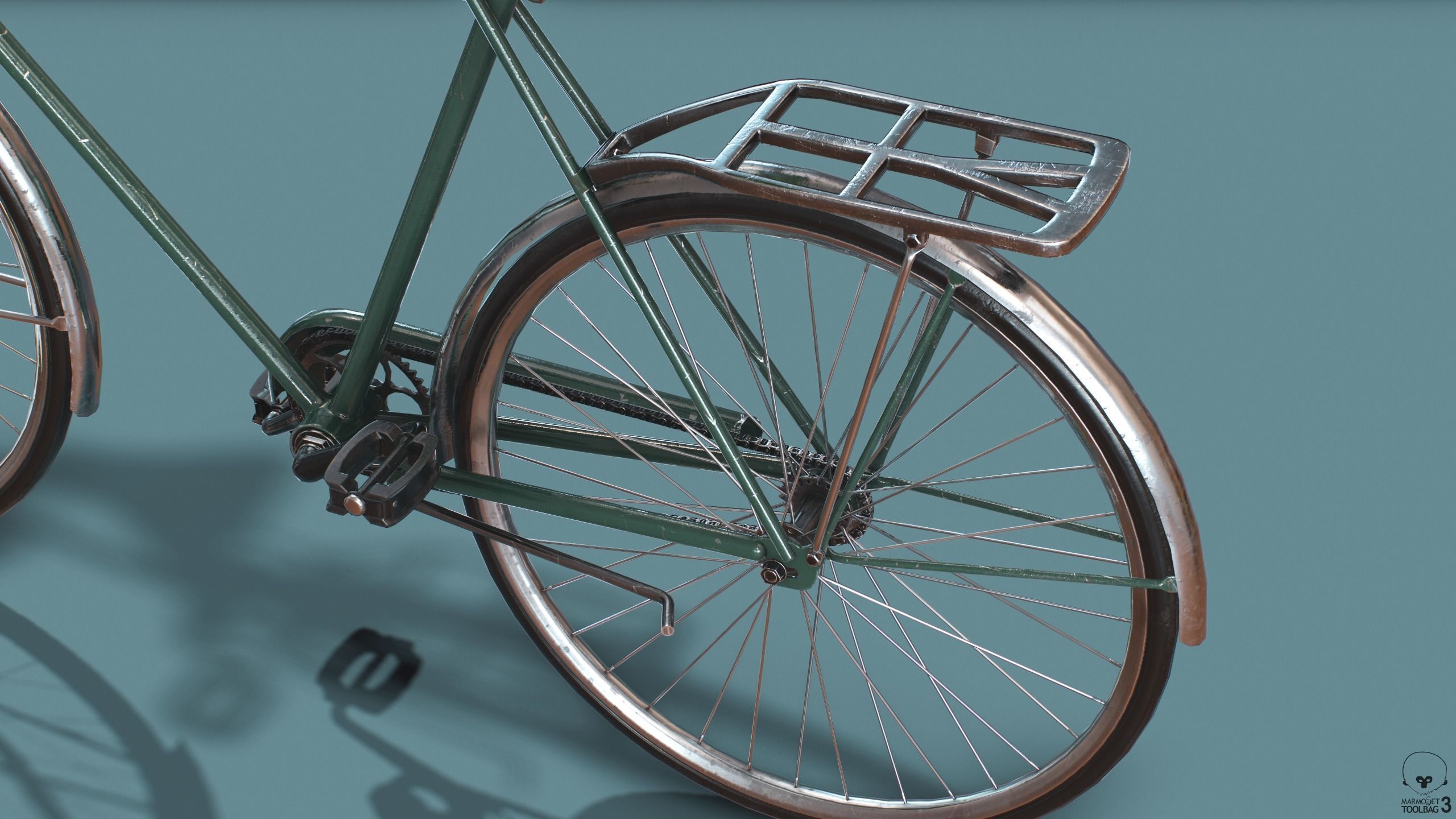 Vintage bicycle Schwinn Low poly  Low-poly 3D model_2