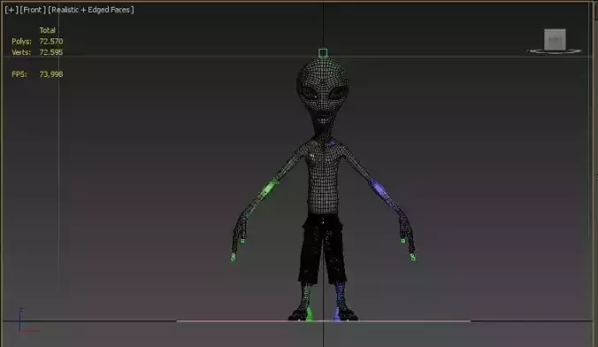 Paul el extraterrestre 3d texturing y riggiado 3D model