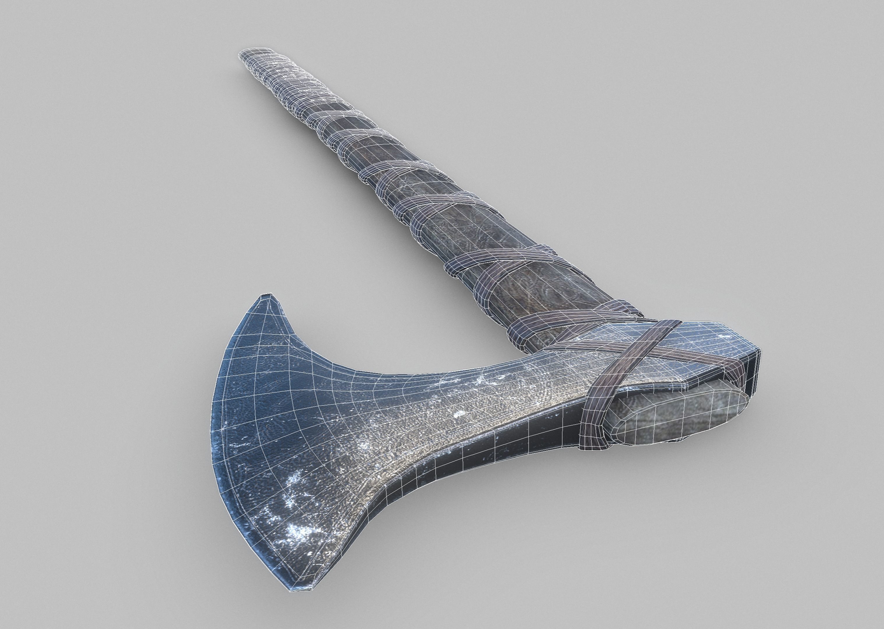 Viking Axe Low-poly 3D model_7