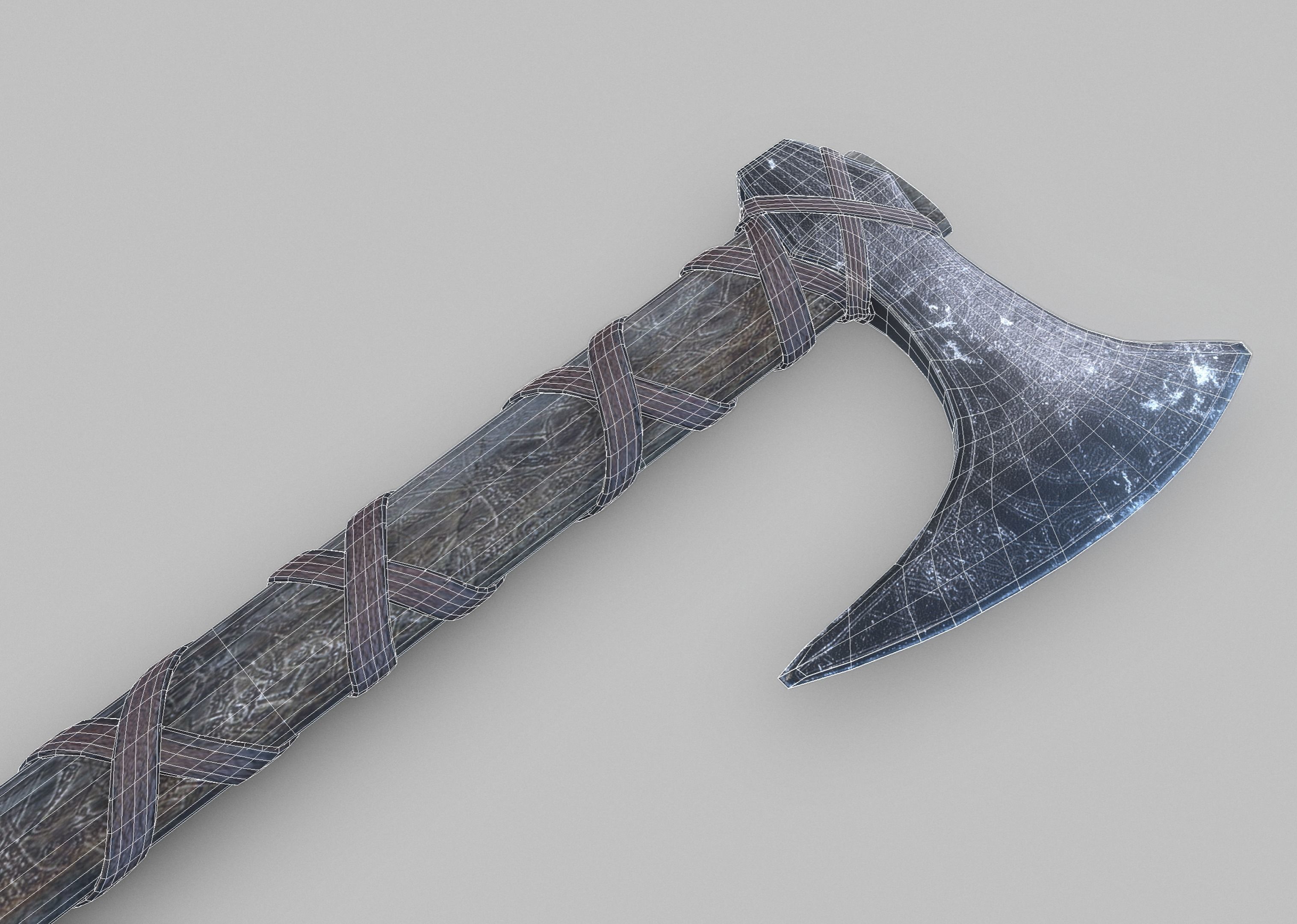 Viking Axe Low-poly 3D model_1