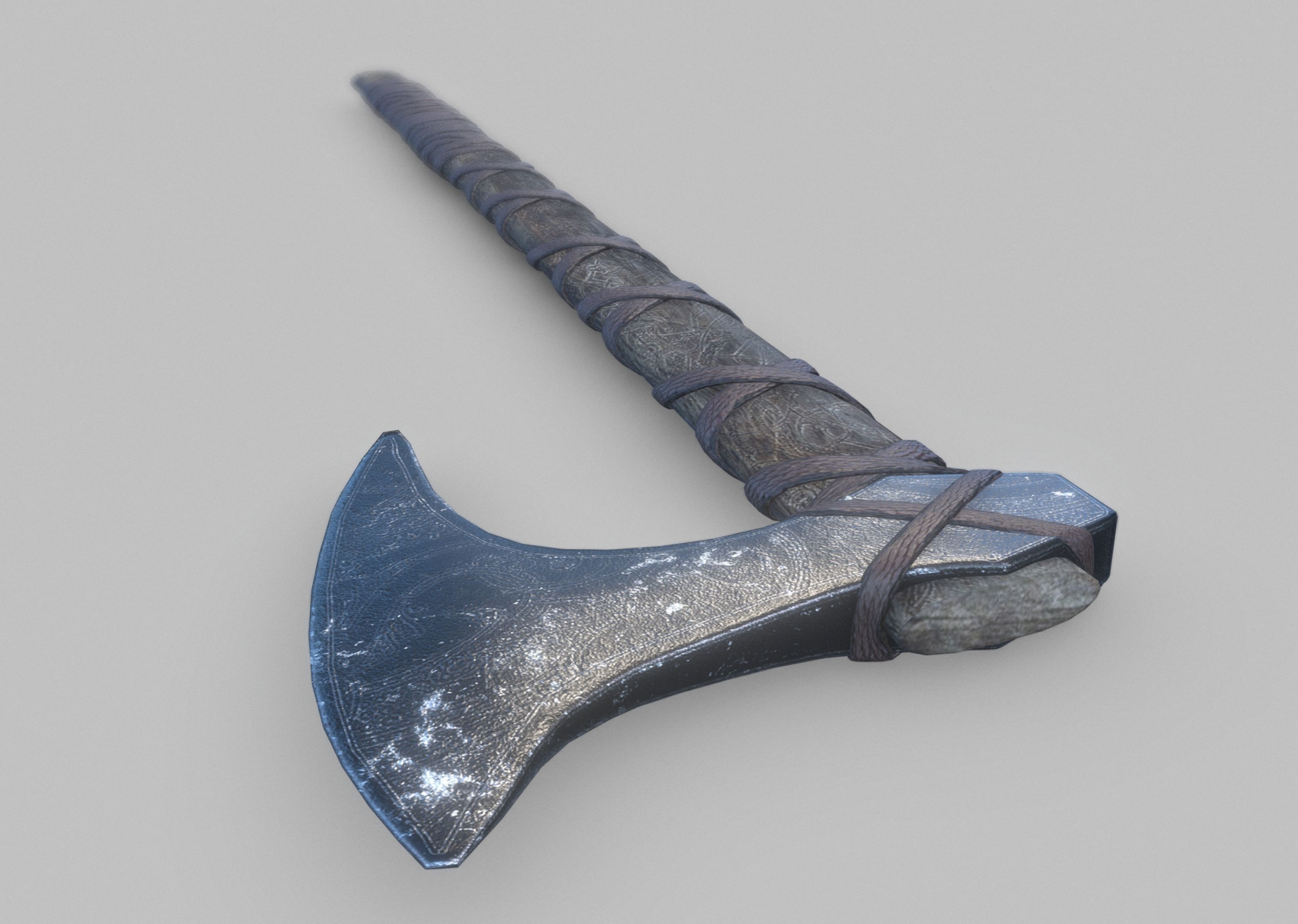 Viking Axe Low-poly 3D model_6