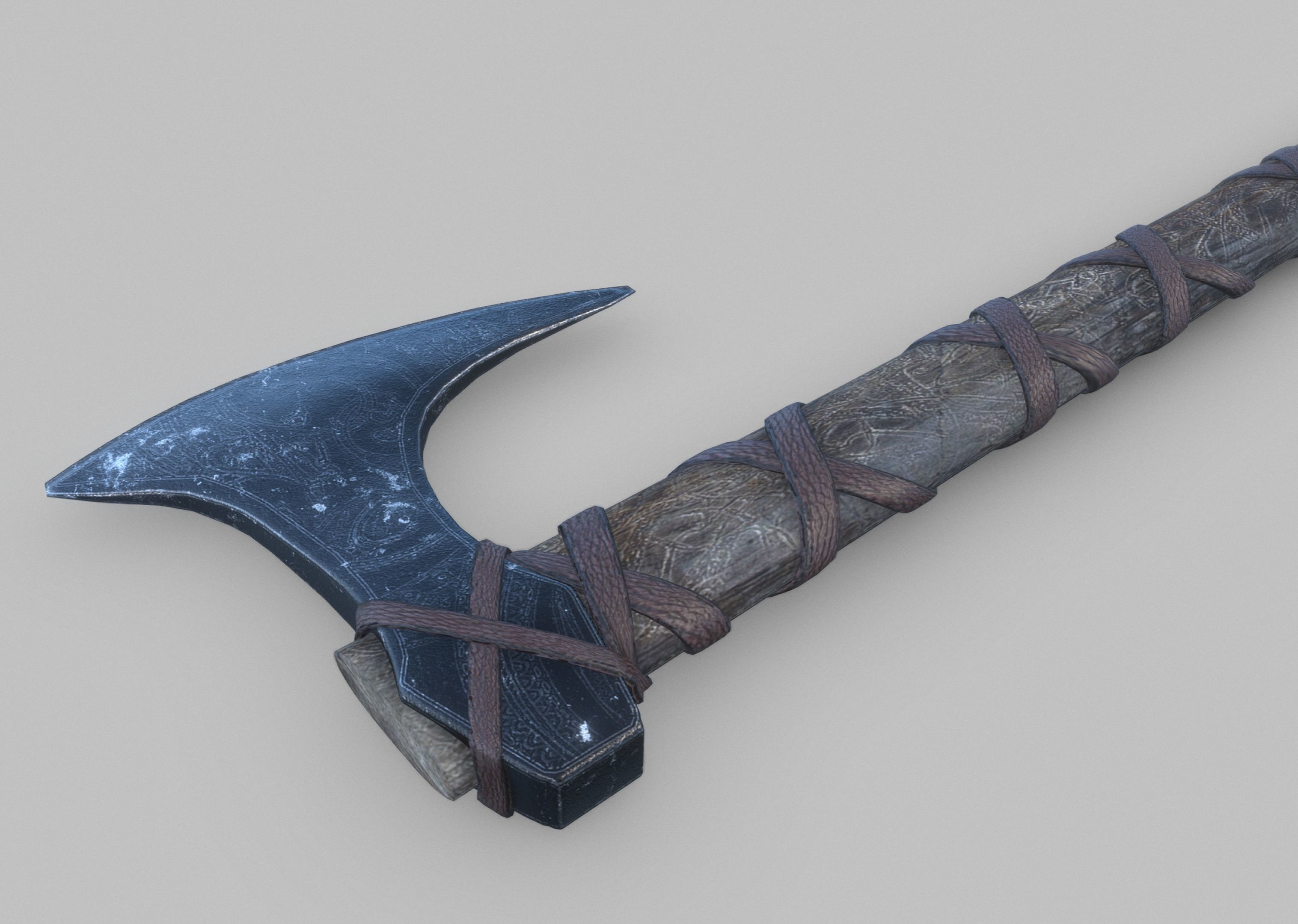 Viking Axe Low-poly 3D model_4