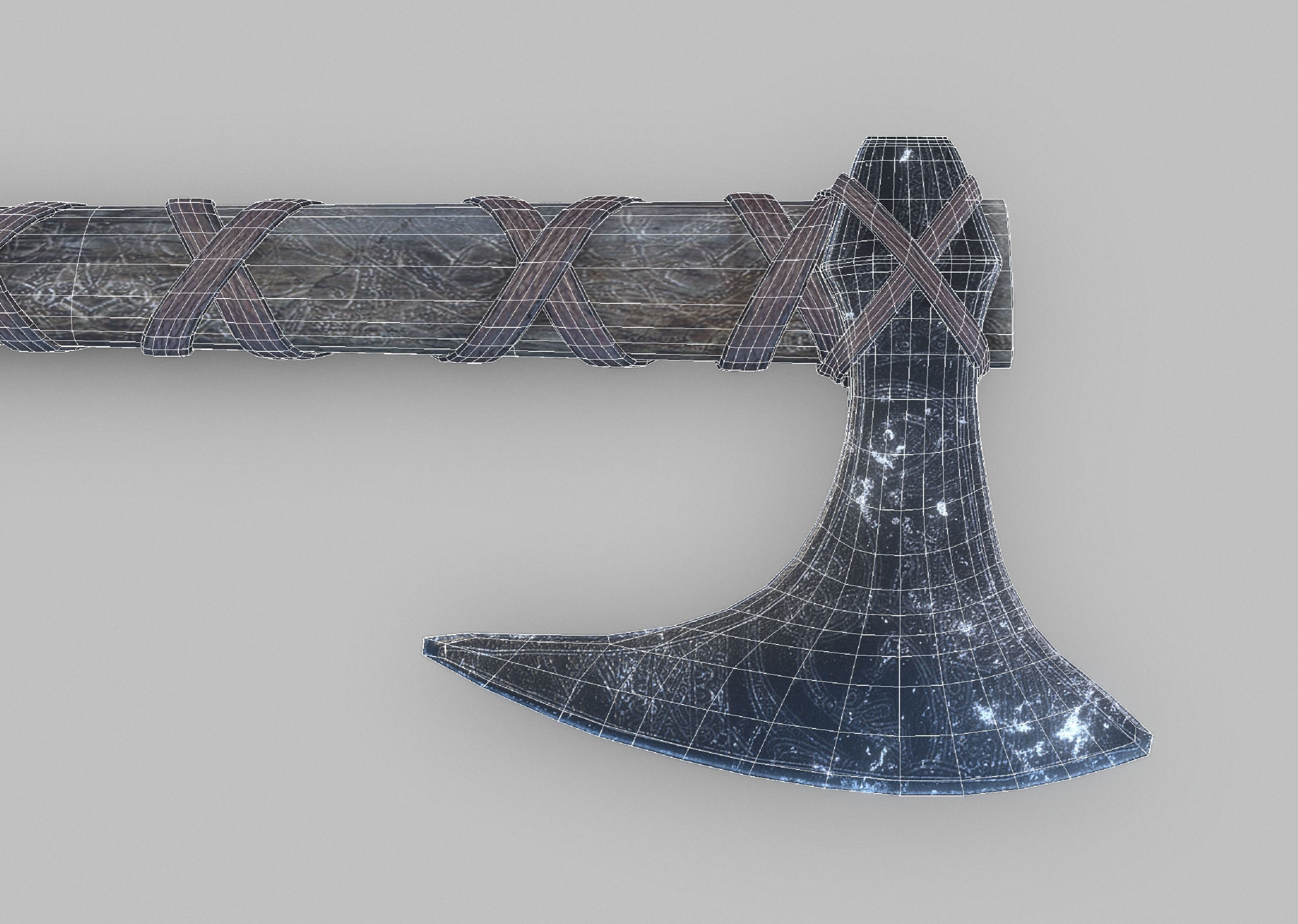 Viking Axe Low-poly 3D model_3
