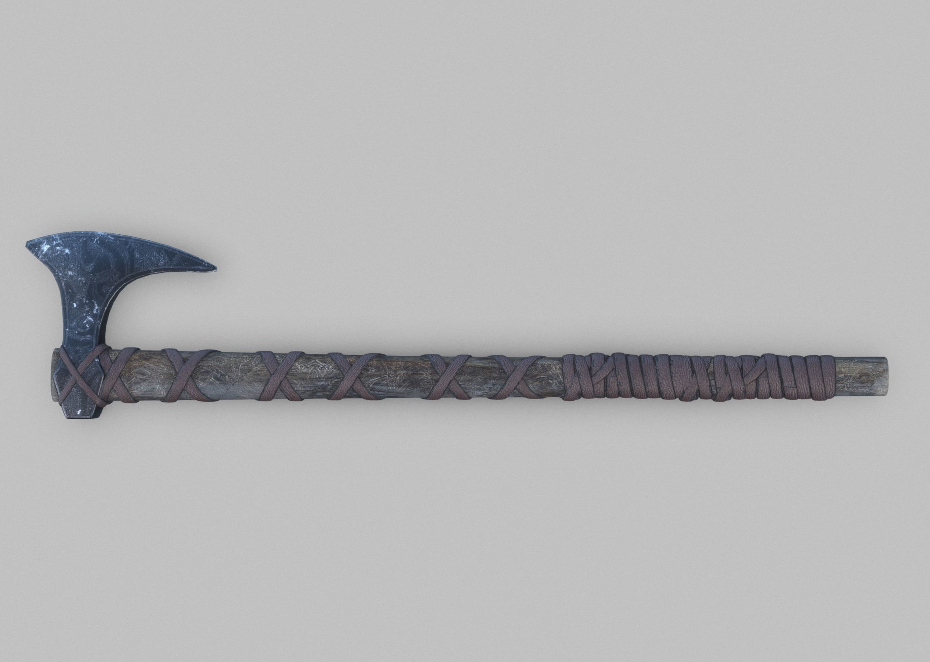 Viking Axe Low-poly 3D model_8