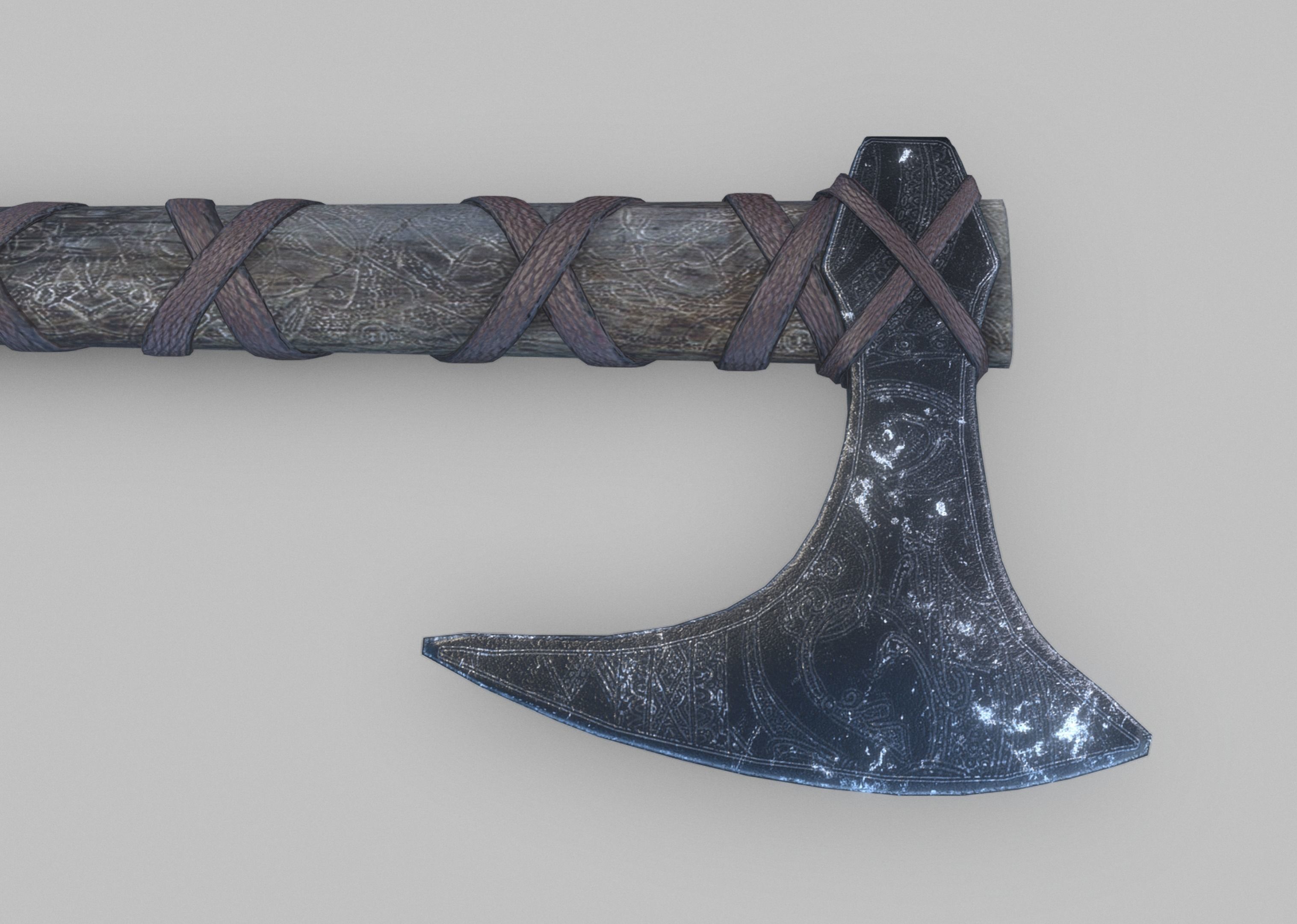Viking Axe Low-poly 3D model_2