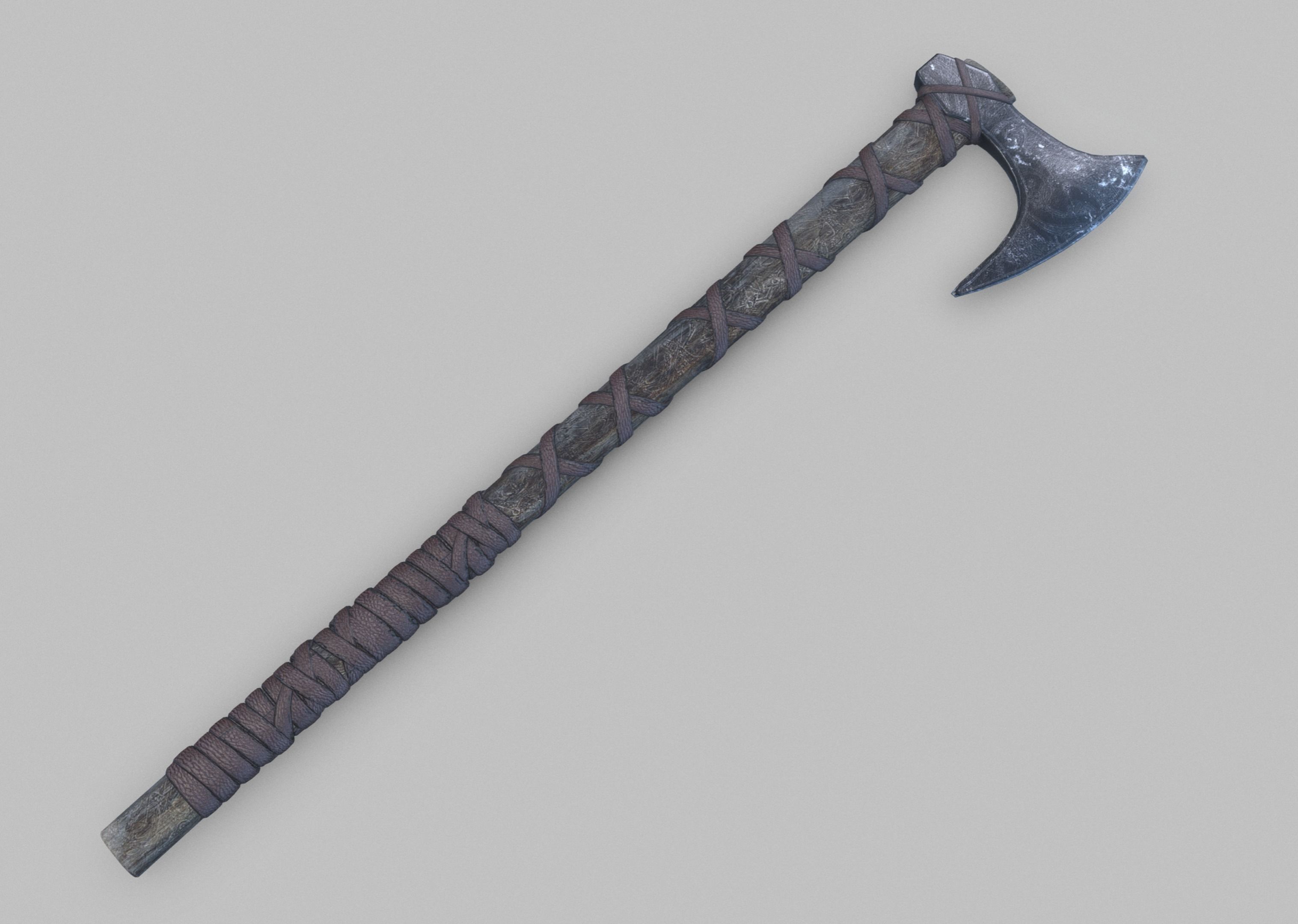 Viking Axe Low-poly 3D model_12