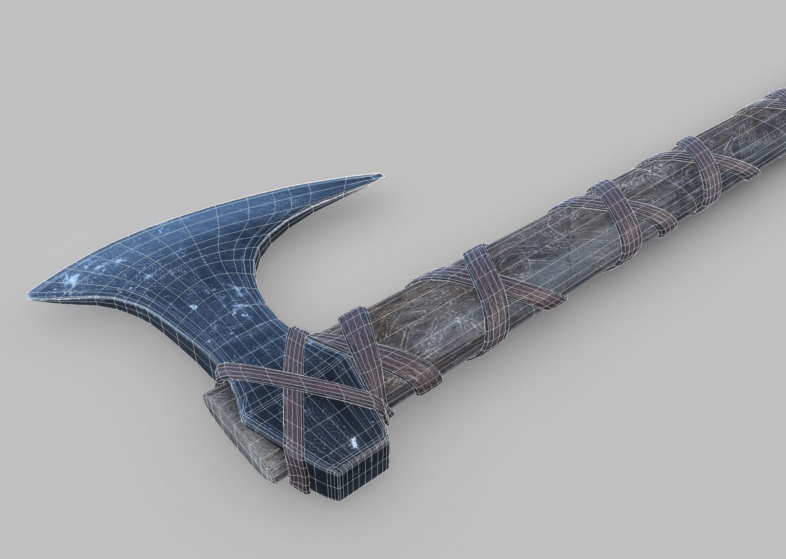 Viking Axe Low-poly 3D model_5