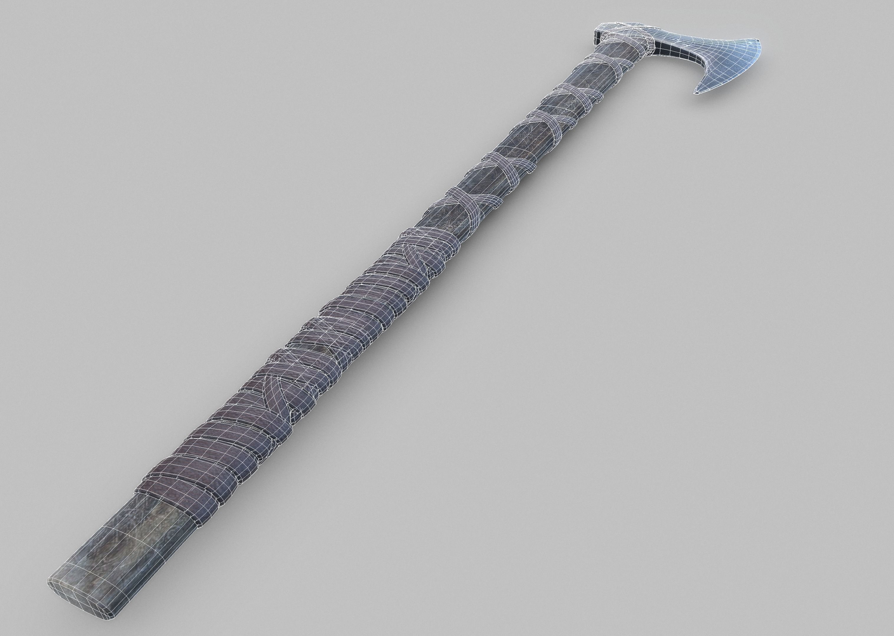 Viking Axe Low-poly 3D model_11