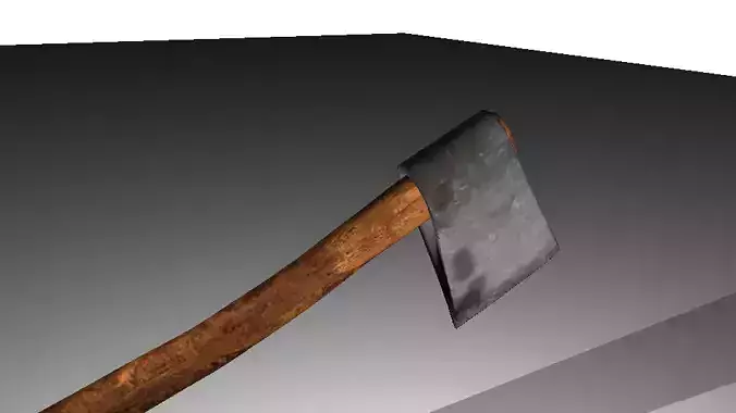 Axe low poly model knife with shadow