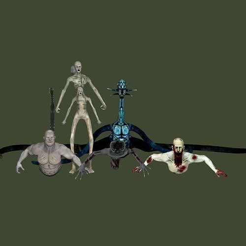 Zombie Mutant Pack Low-poly 3D model