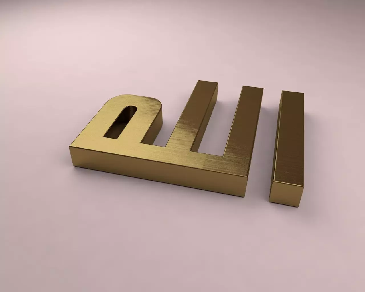 Allah golden letter eli 3D model