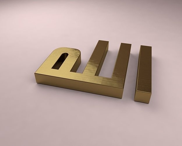 Allah golden letter eli 3D model