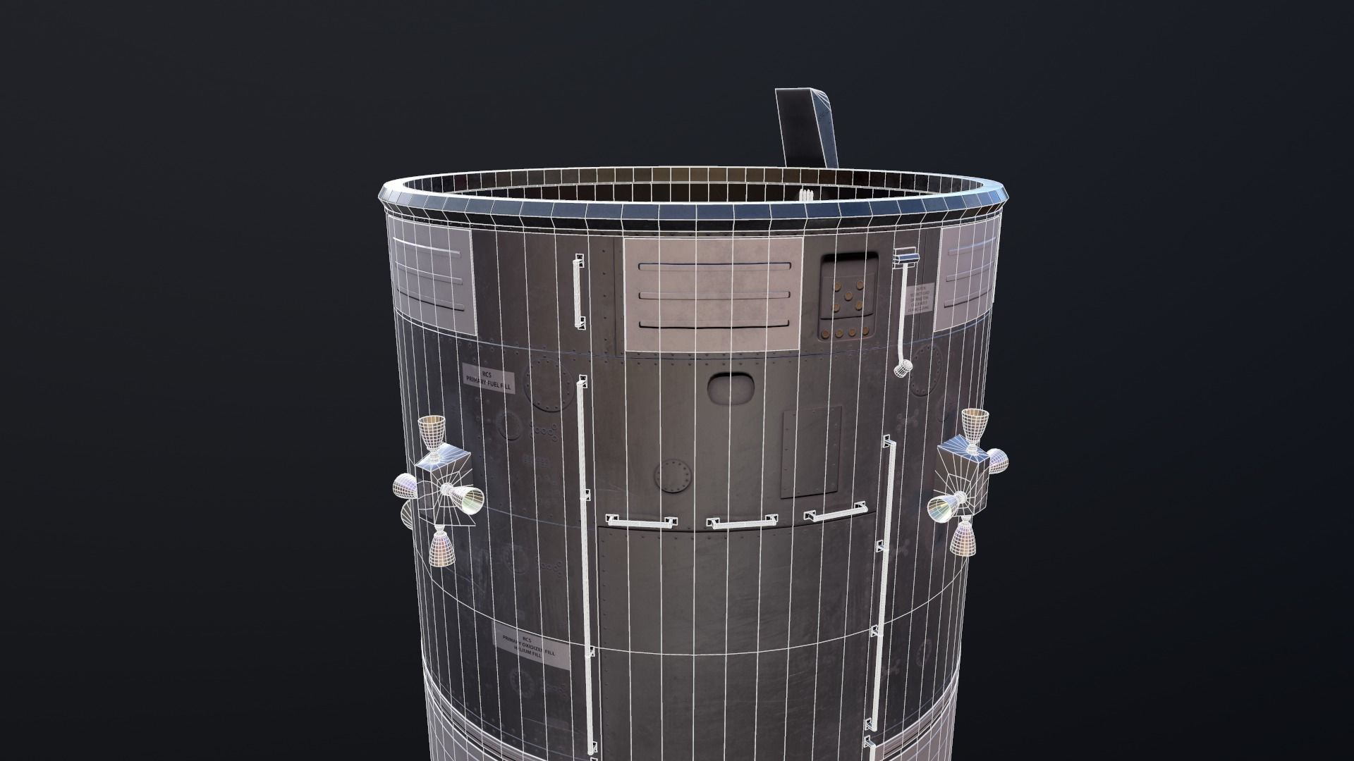 Apollo command and service module Low-poly 3D model_49
