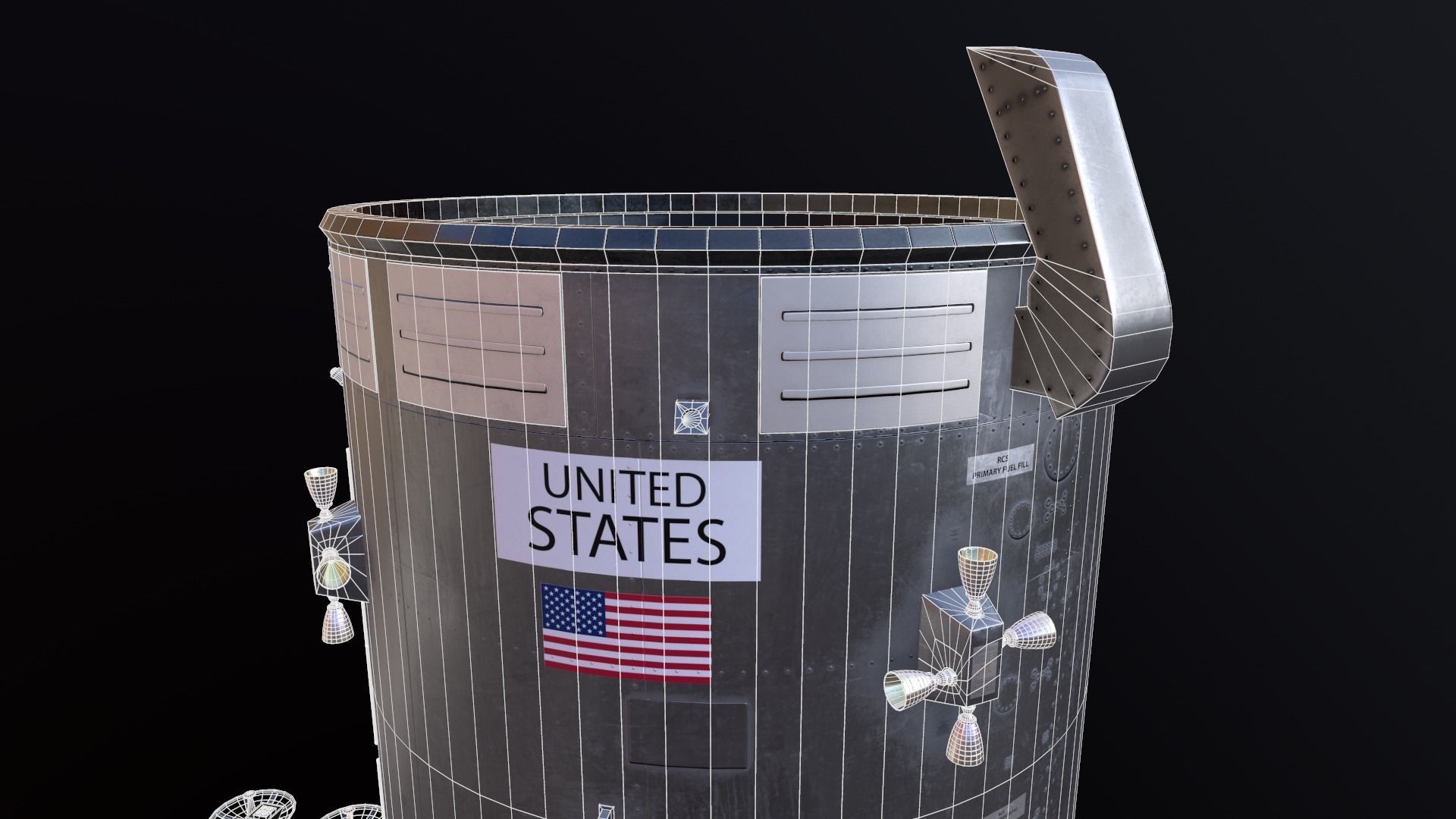 Apollo command and service module Low-poly 3D model_50