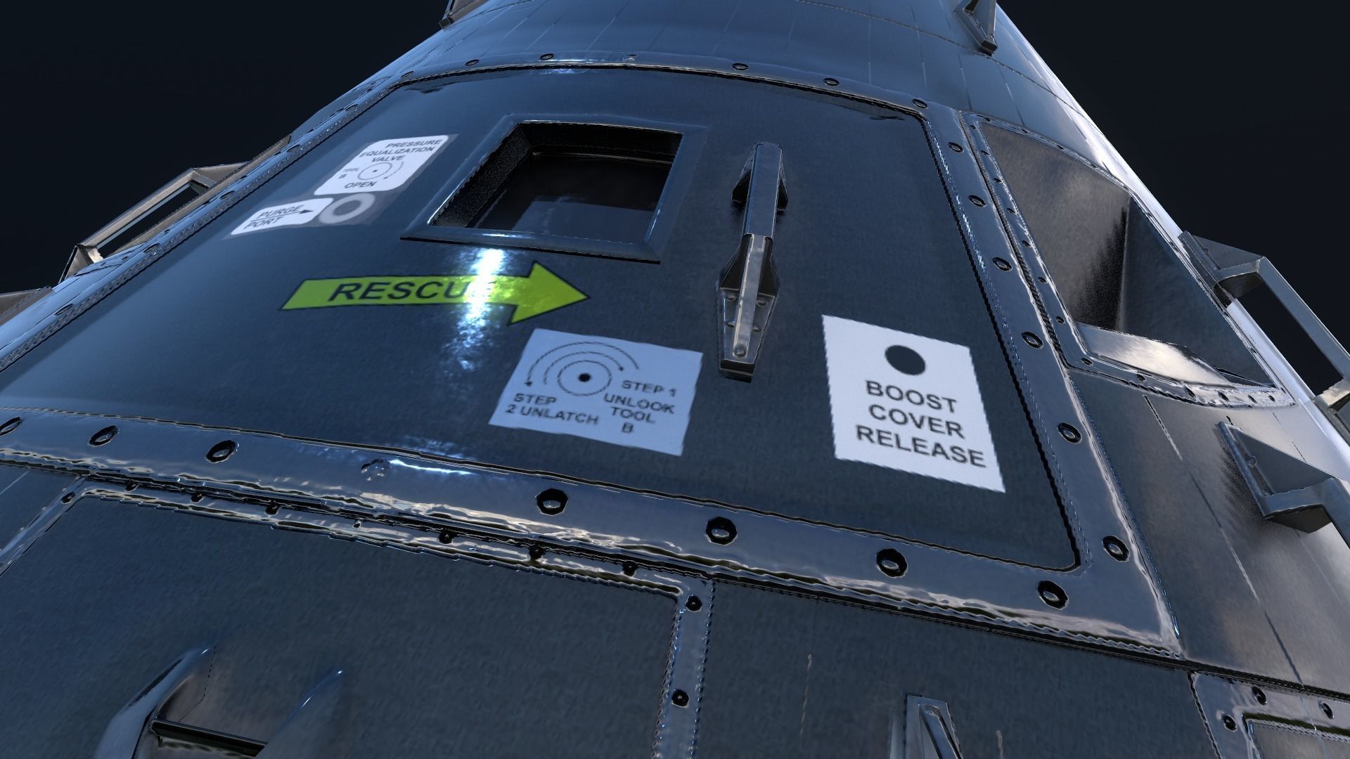 Apollo command and service module Low-poly 3D model_22
