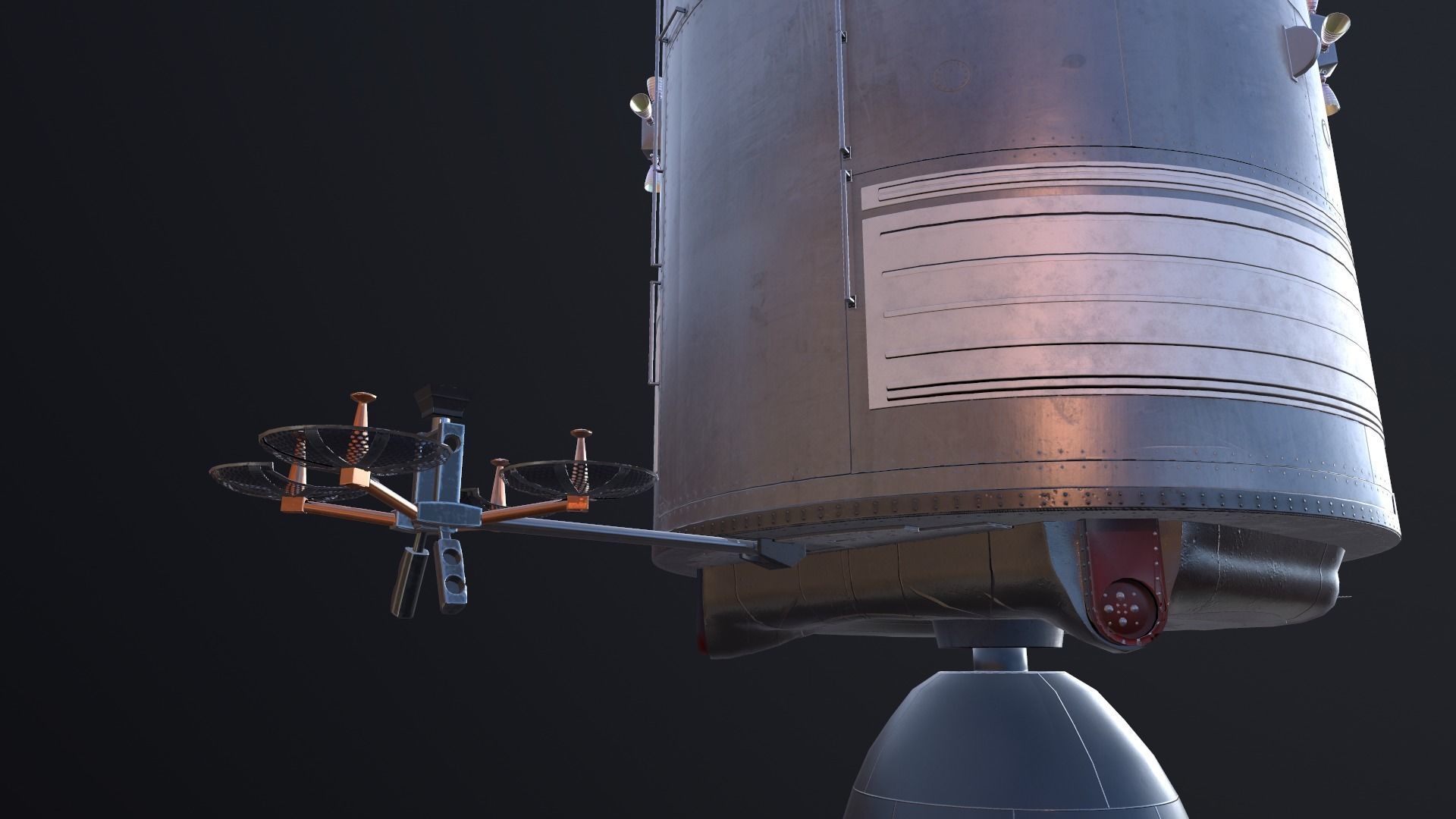 Apollo command and service module Low-poly 3D model_29