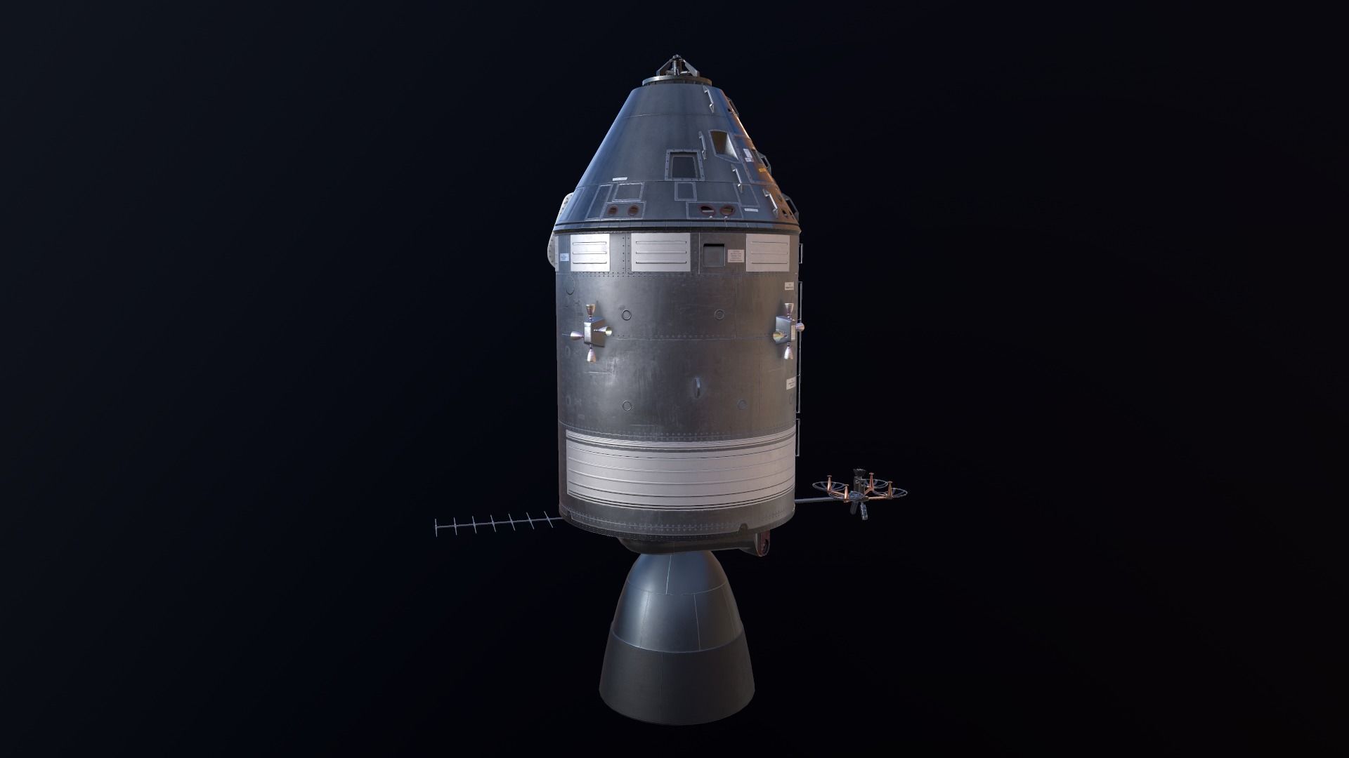 Apollo command and service module Low-poly 3D model_24