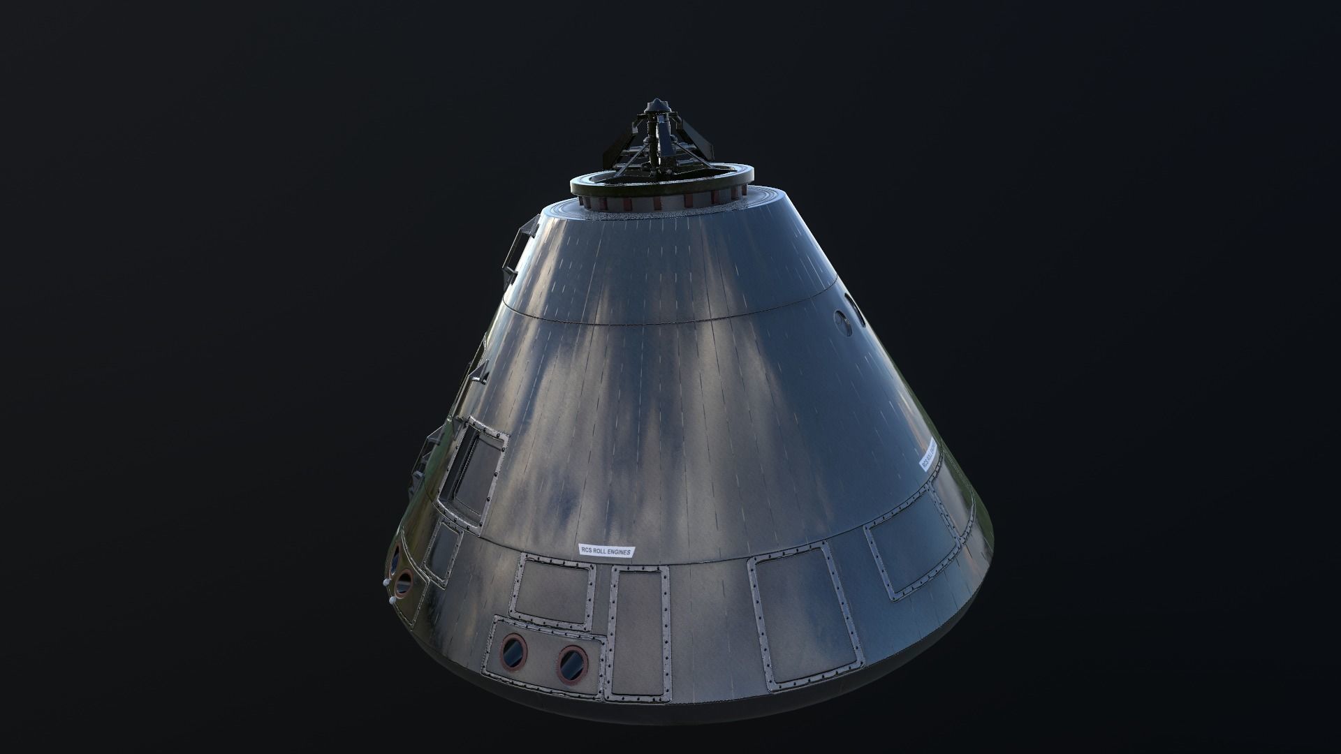 Apollo command and service module Low-poly 3D model_12