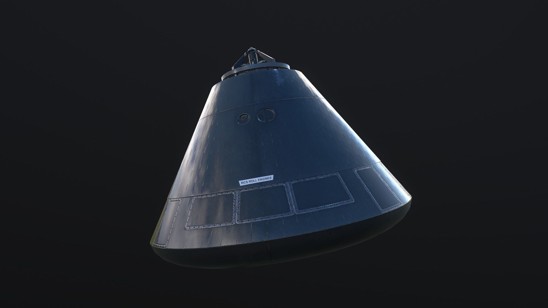 Apollo command and service module Low-poly 3D model_10