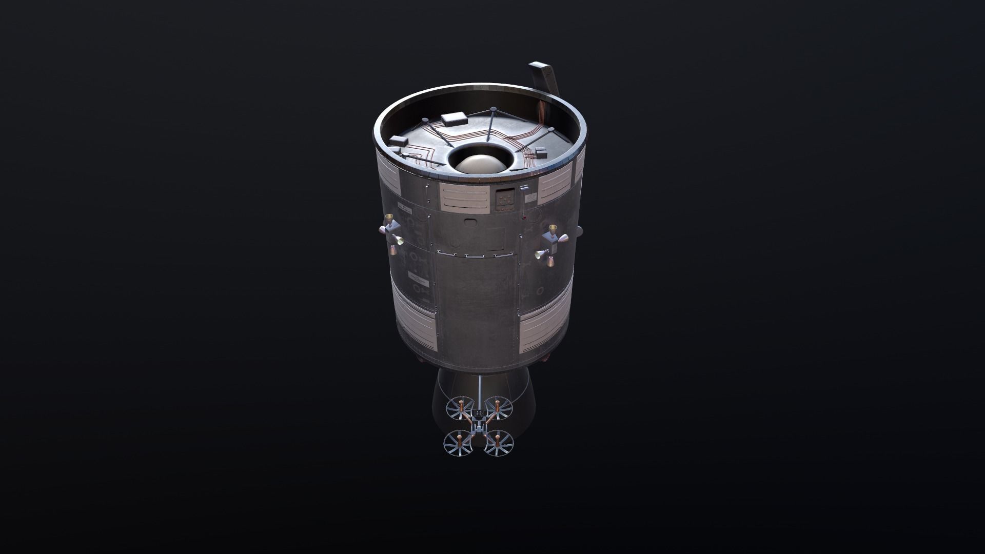 Apollo command and service module Low-poly 3D model_25