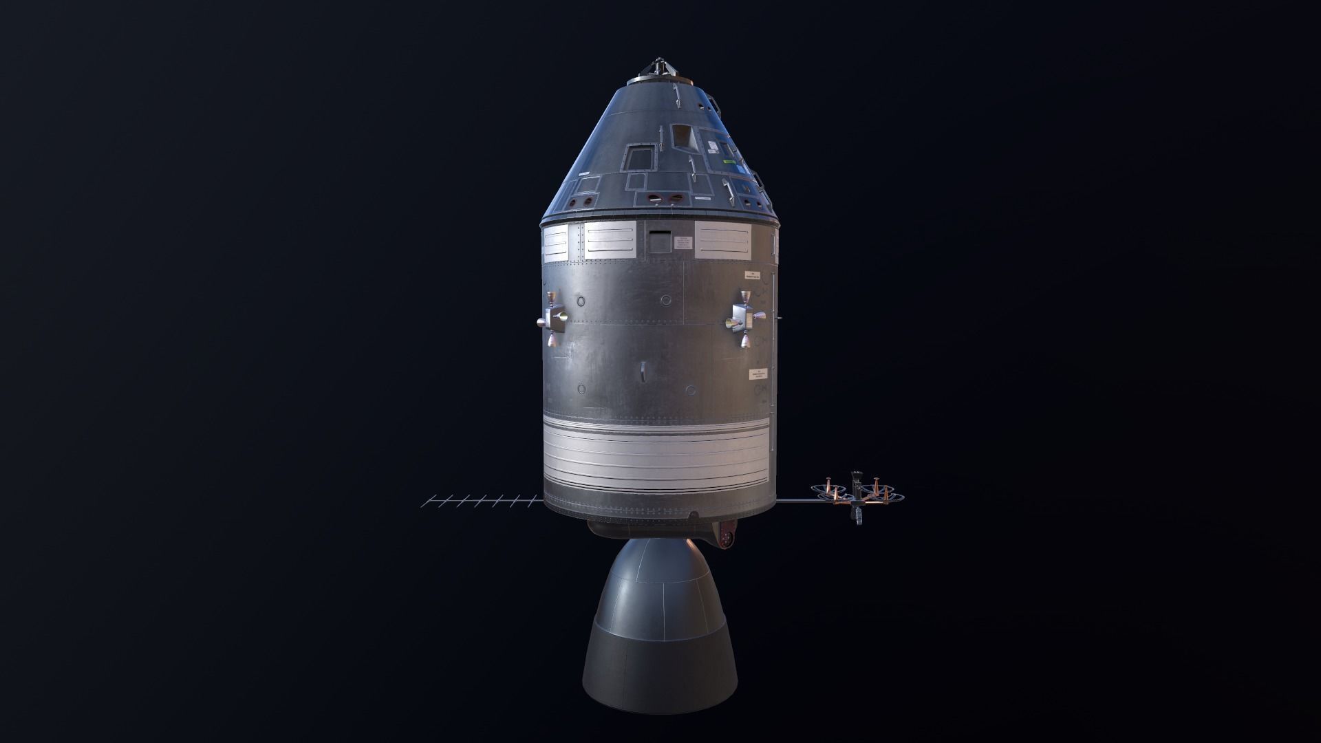 Apollo command and service module Low-poly 3D model_2