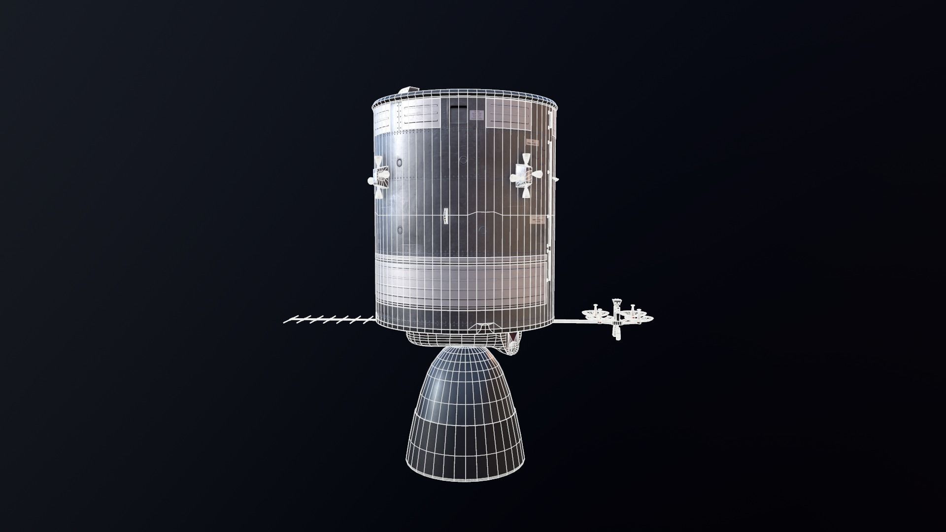 Apollo command and service module Low-poly 3D model_52