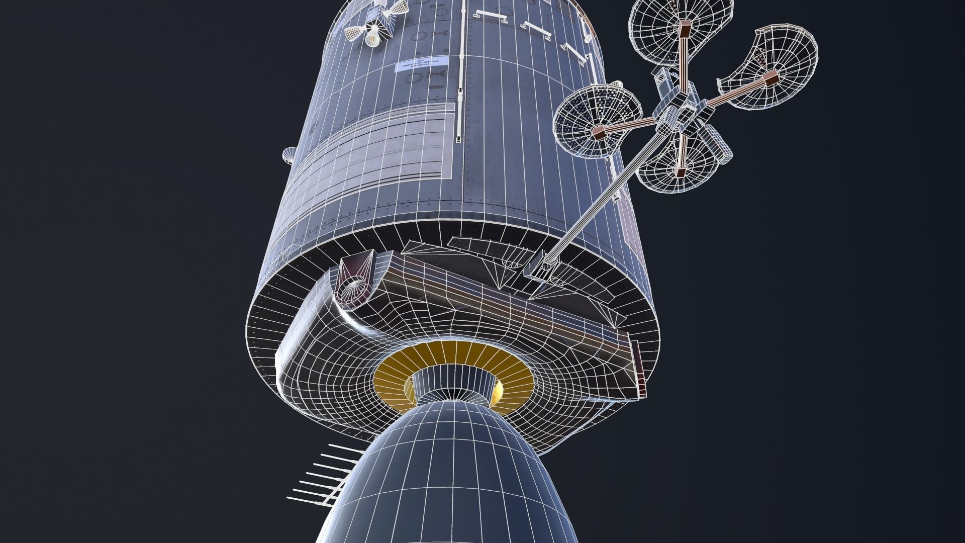 Apollo command and service module Low-poly 3D model_56