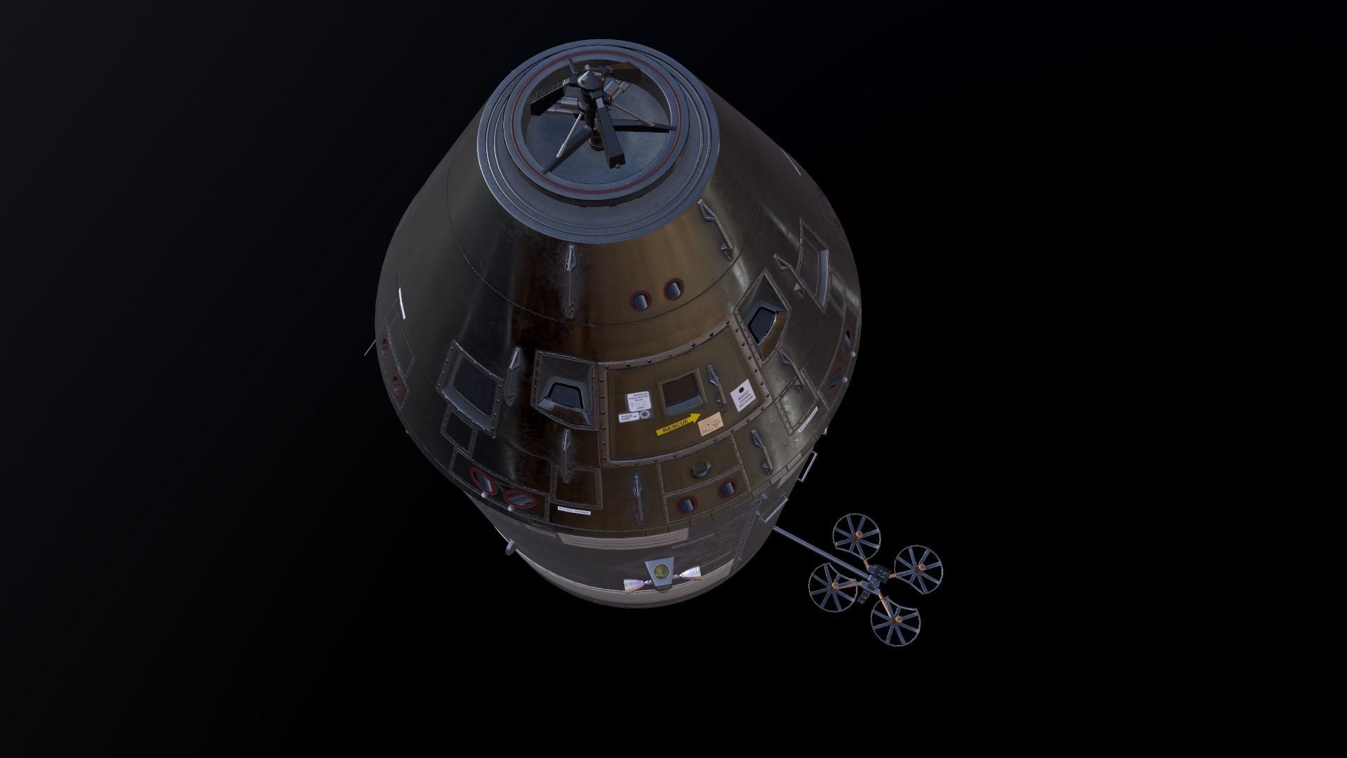 Apollo command and service module Low-poly 3D model_42