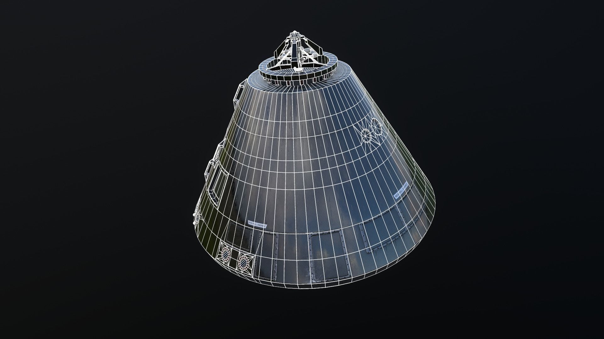 Apollo command and service module Low-poly 3D model_18
