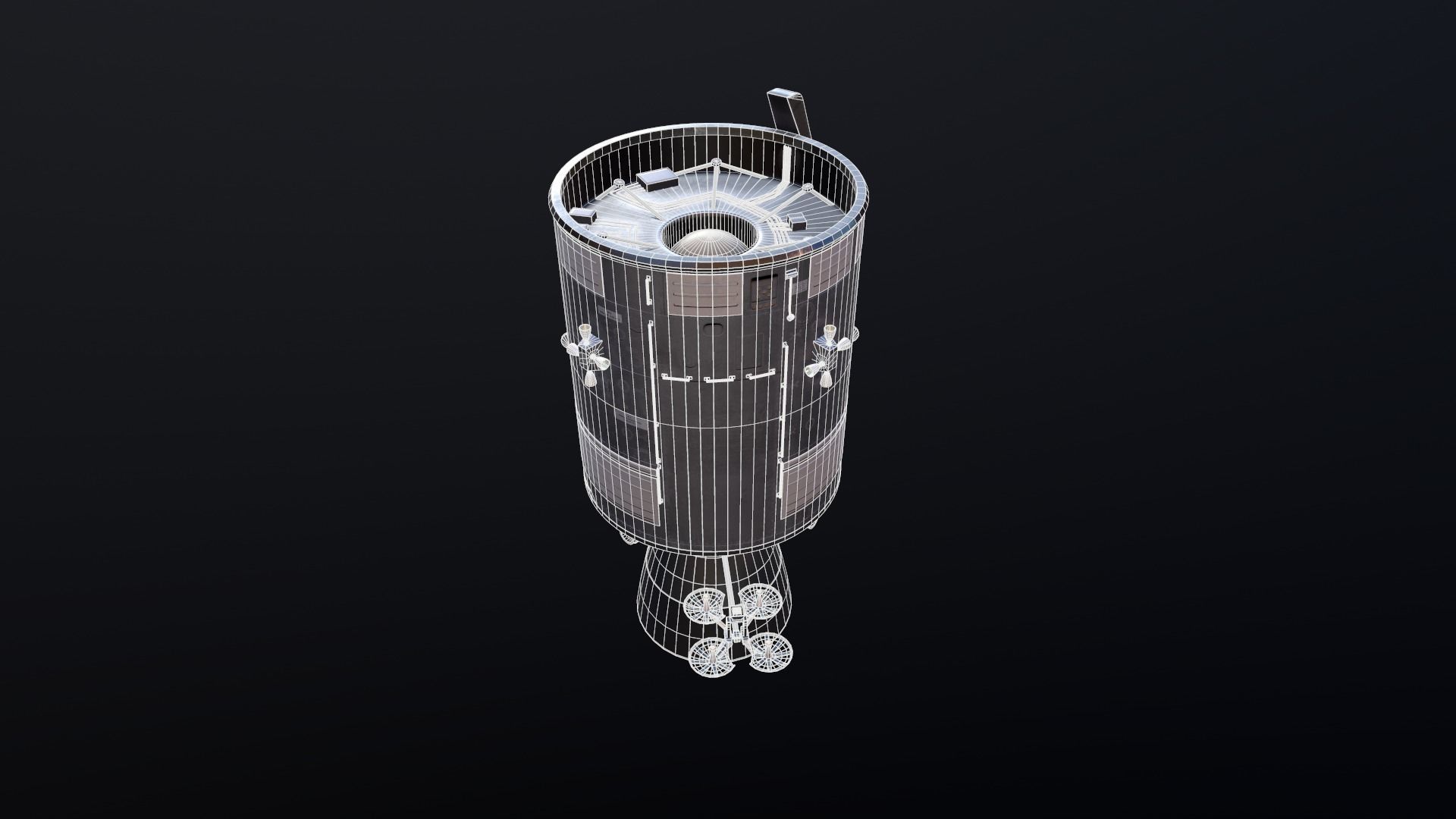 Apollo command and service module Low-poly 3D model_53