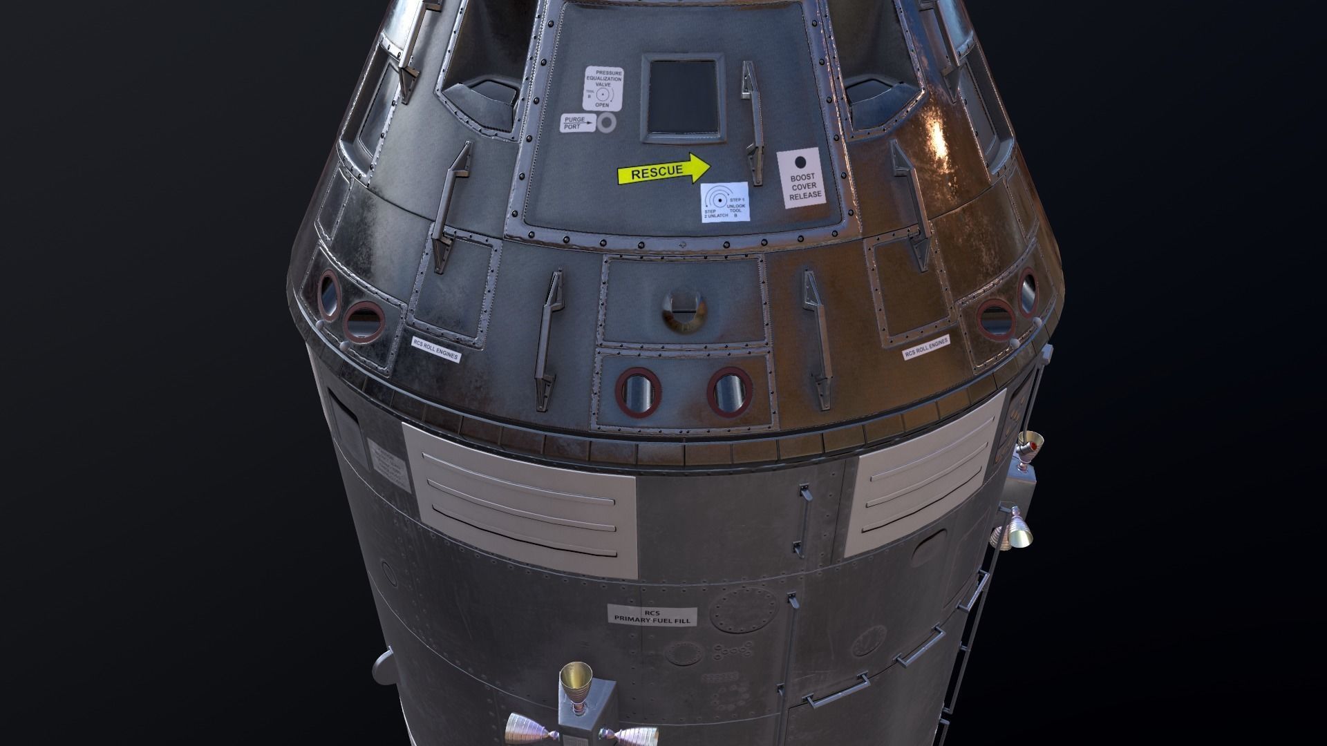 Apollo command and service module Low-poly 3D model_48