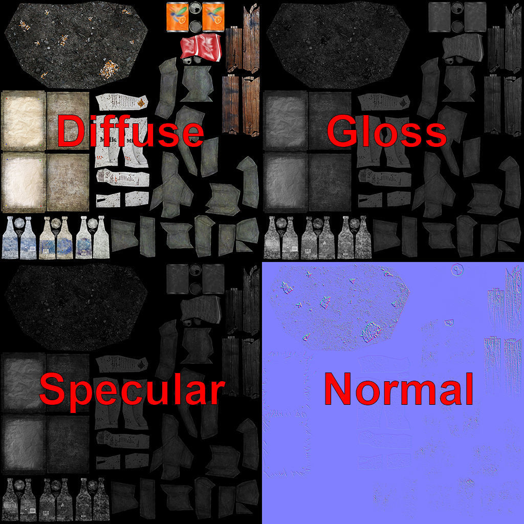 Garbage pile of papers on rock Low-poly 3D model_5