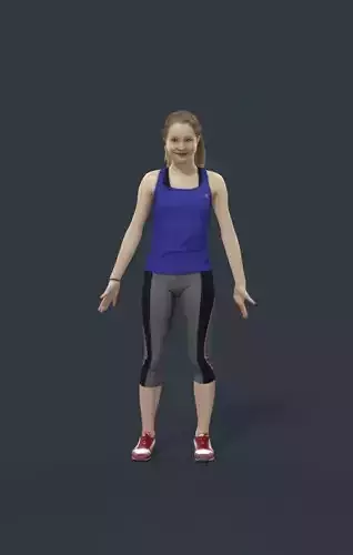 Animated Sports Teenage Girl - E- rigged CAT Biped Walk