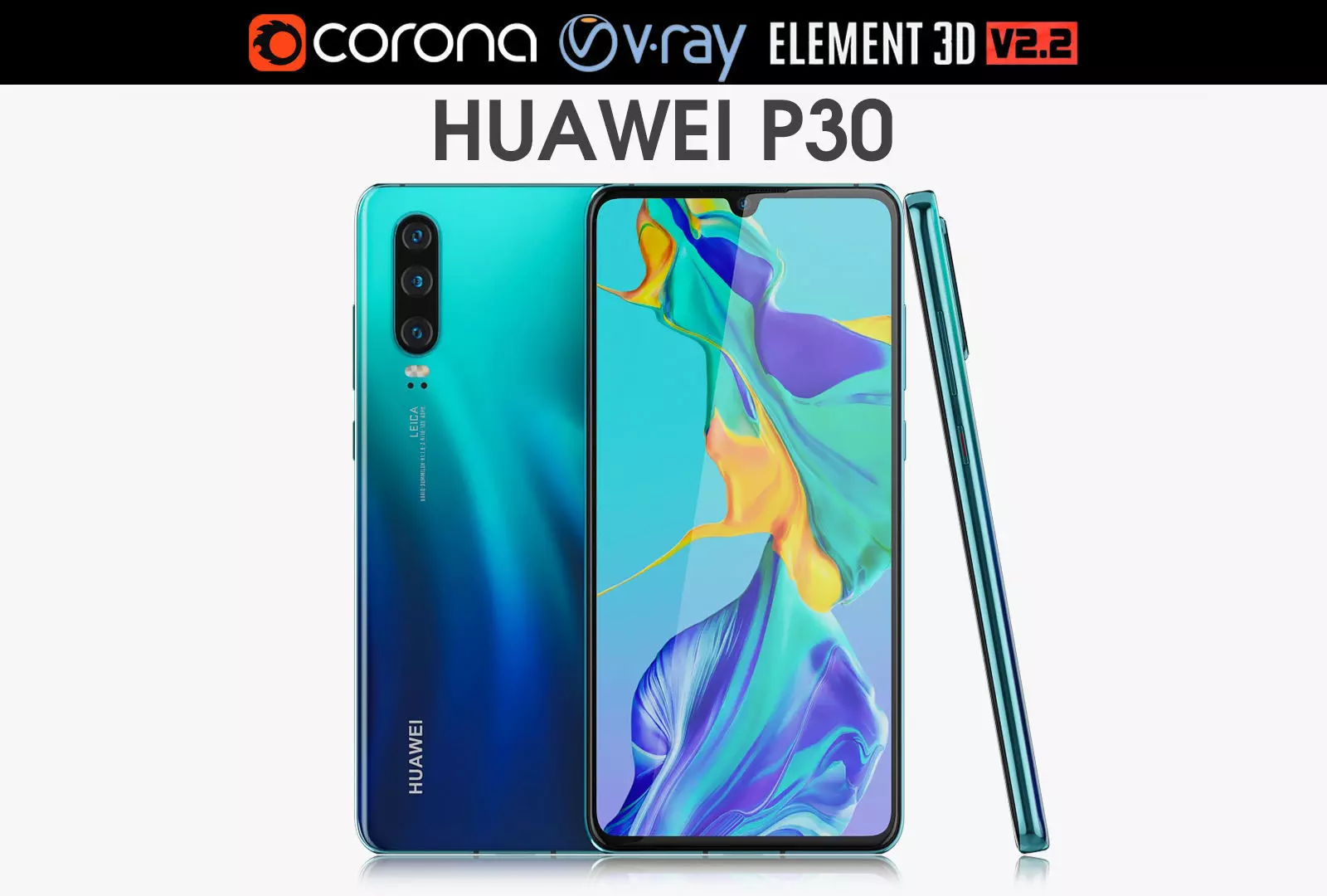 Huawei P30 Aurora 3D model_0