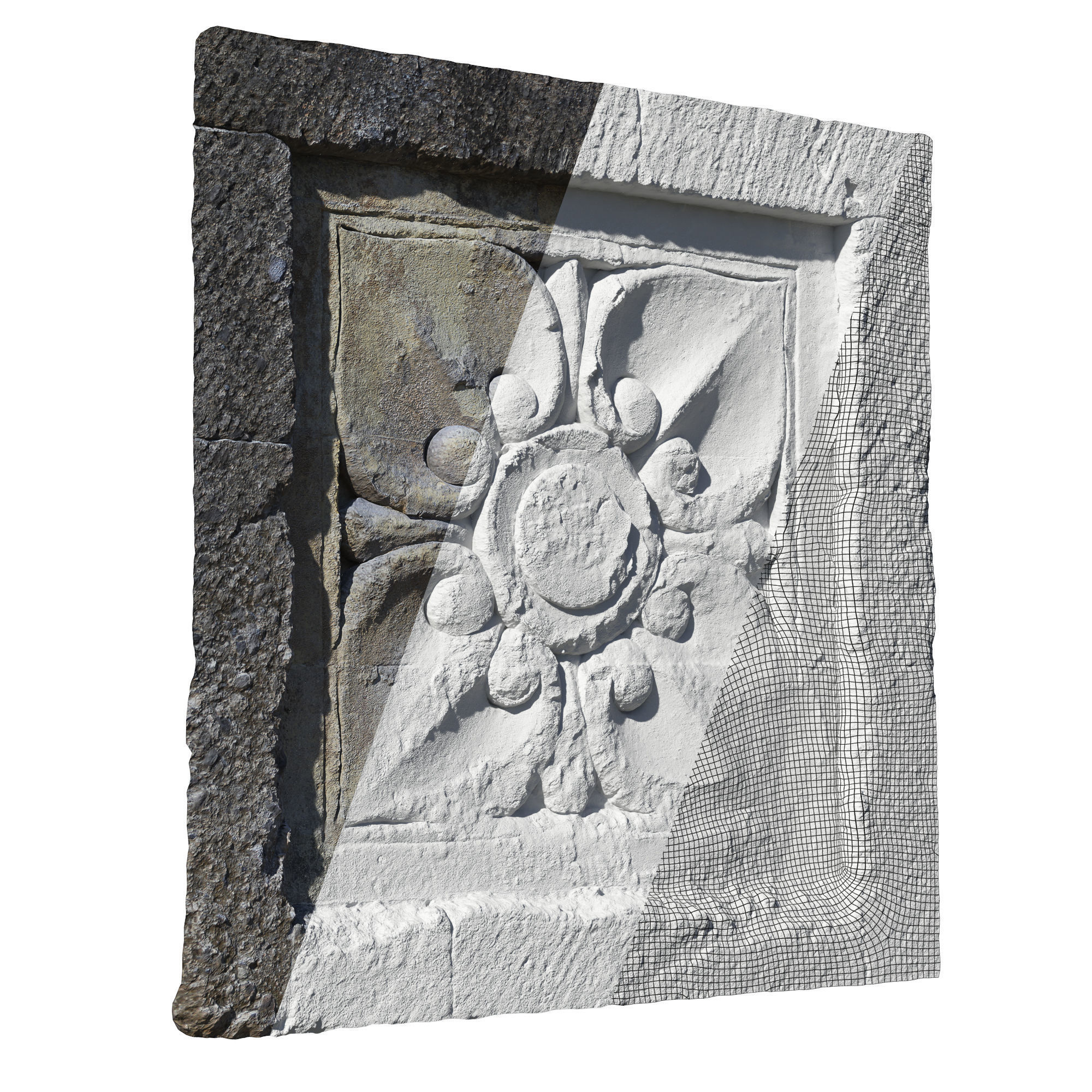 Ultra realistic Decorative plaster Scan 4k HD Low-poly 3D model_1