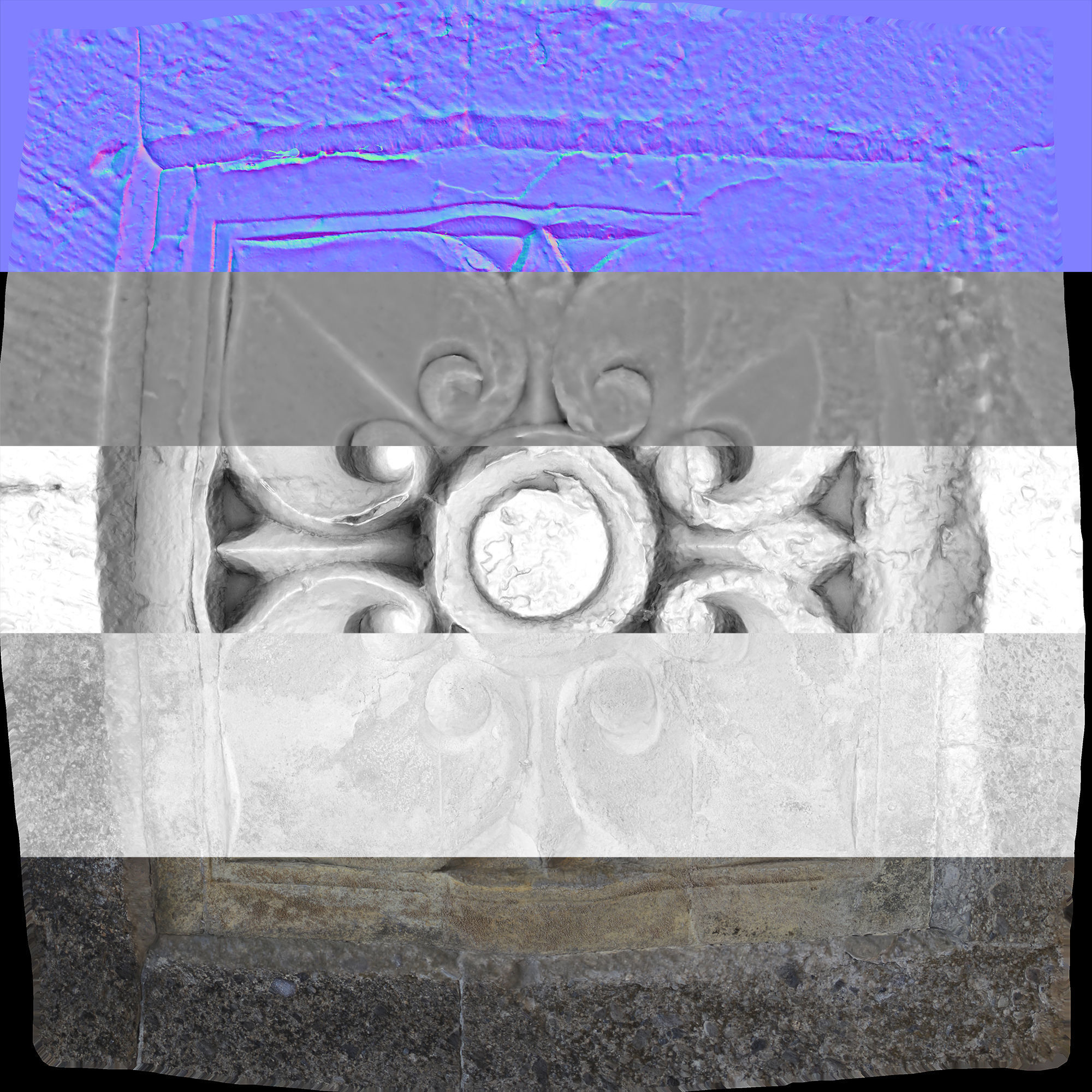 Ultra realistic Decorative plaster Scan 4k HD Low-poly 3D model_9