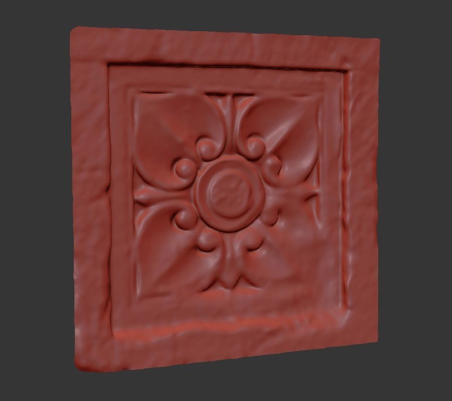 Ultra realistic Decorative plaster Scan 4k HD Low-poly 3D model_4