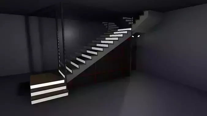 Staircase and shelf