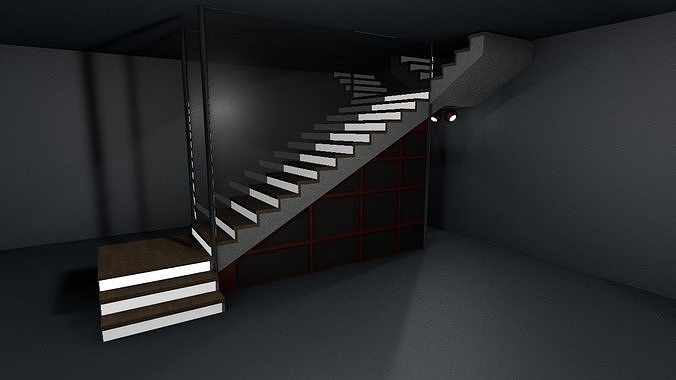 Staircase and shelf 3D model
