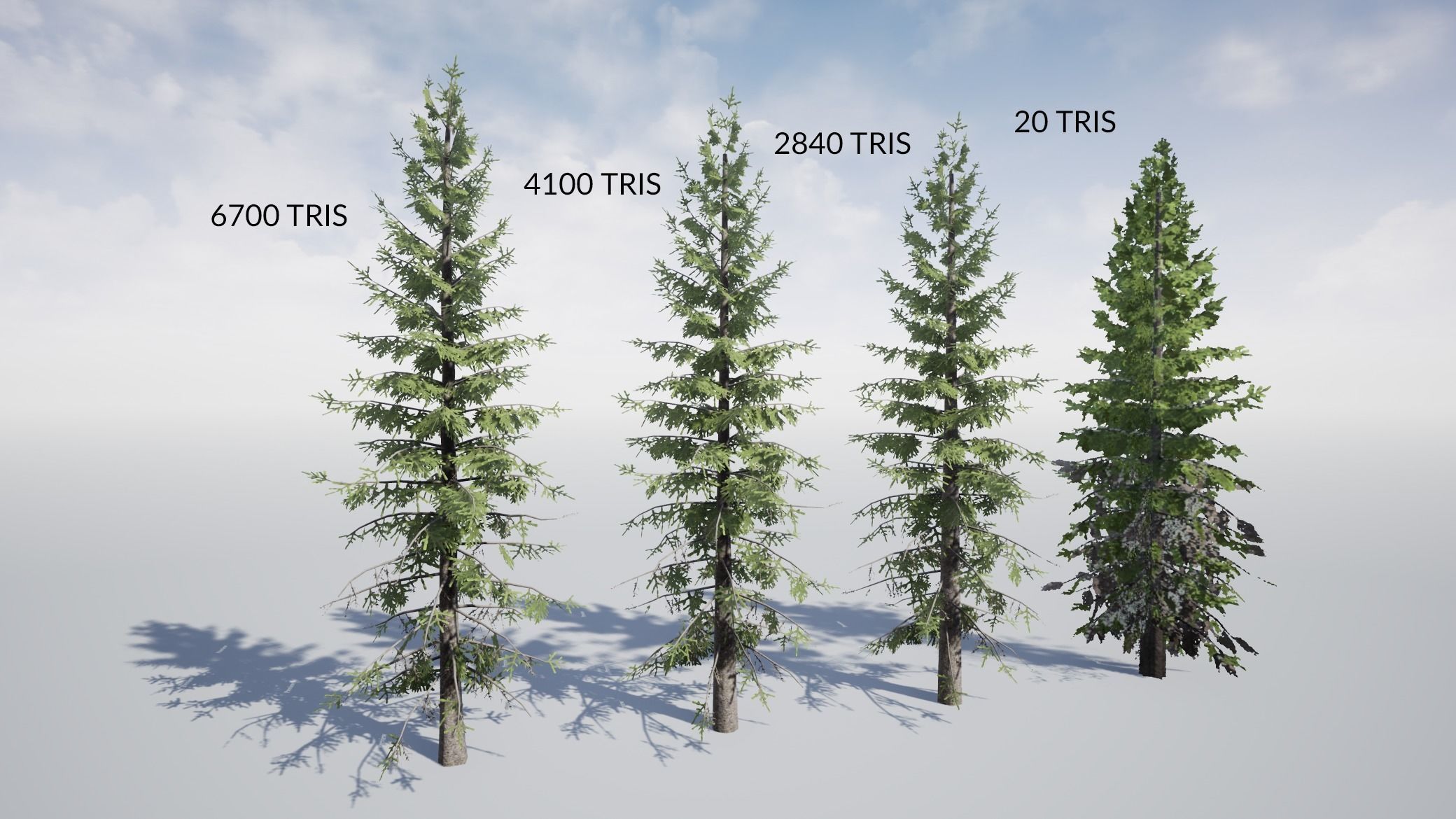 Realistic Spruce Fir Trees for games Low-poly 3D model_8